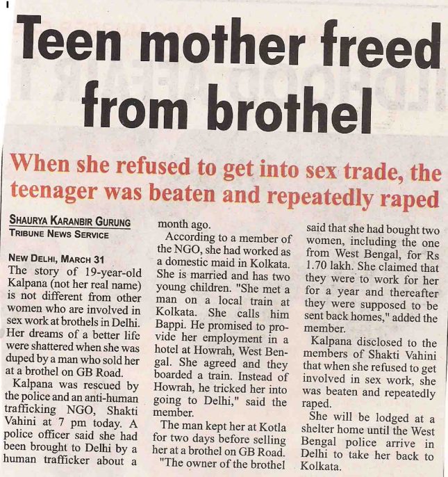 Teen mother freed from brothel 