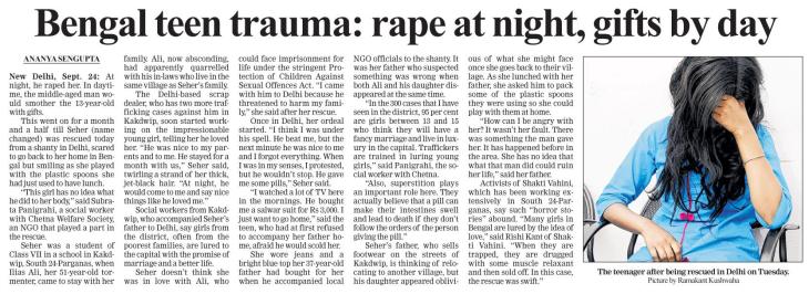 Bengal teen trauma: rape at night, gifts by day